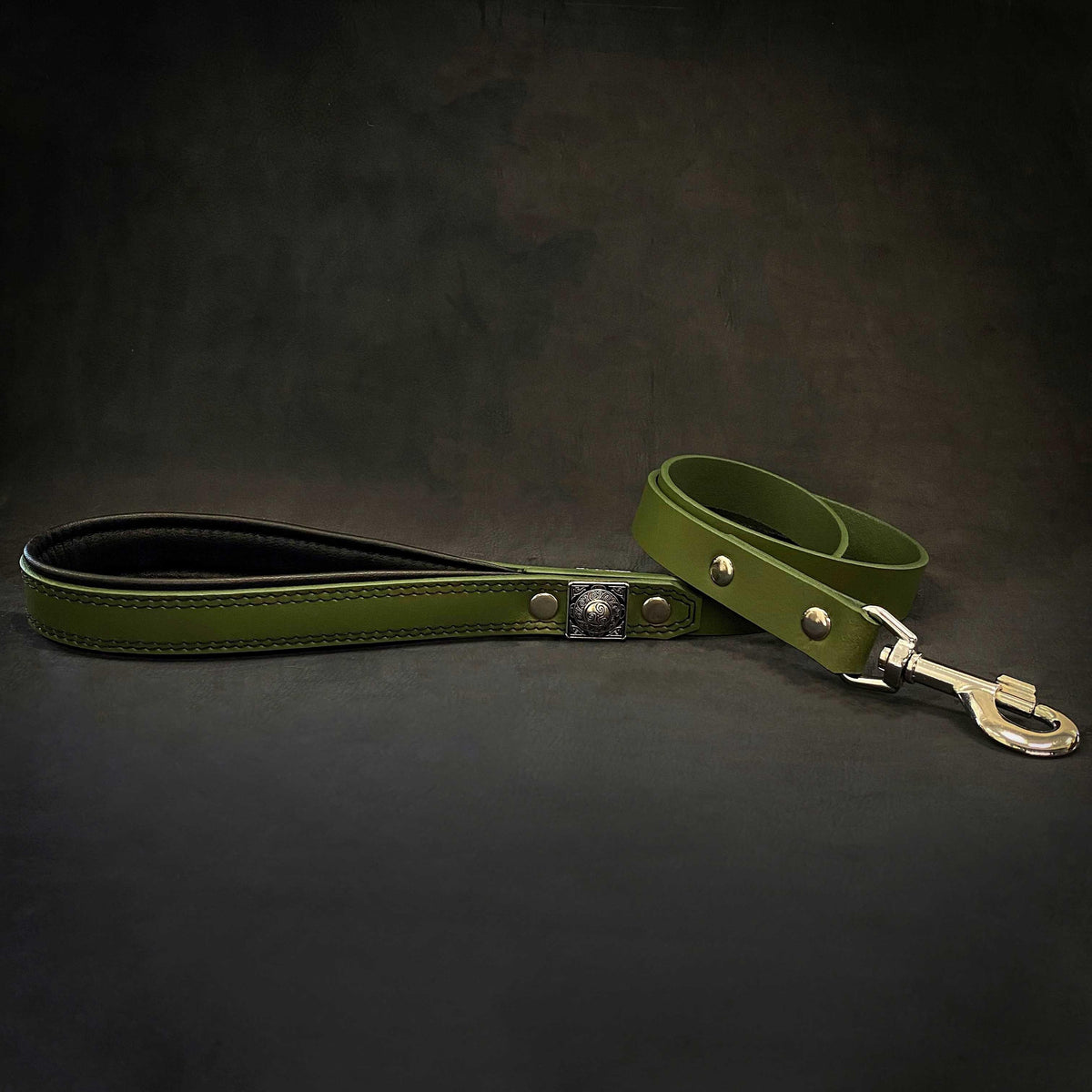 Eros Leather Leash — Green (1 Inch)