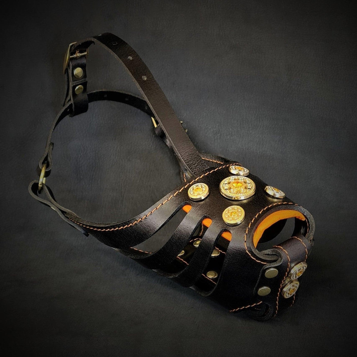 Bijou Basket Muzzle — Black & Orange