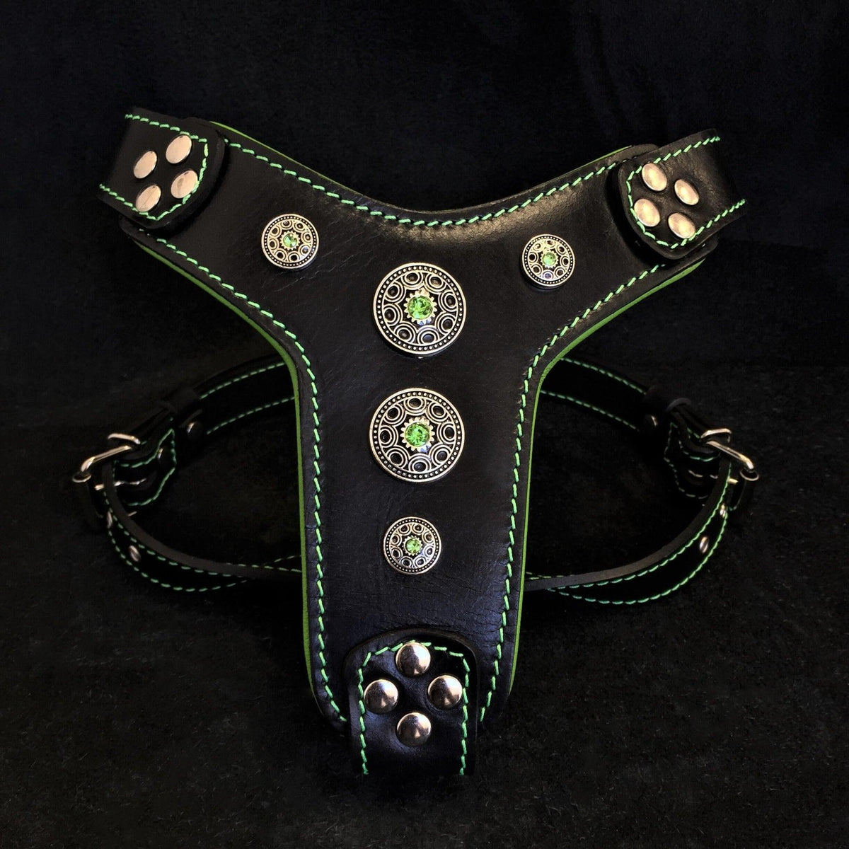 Bijou Harness — Black & Green (Small to Medium)