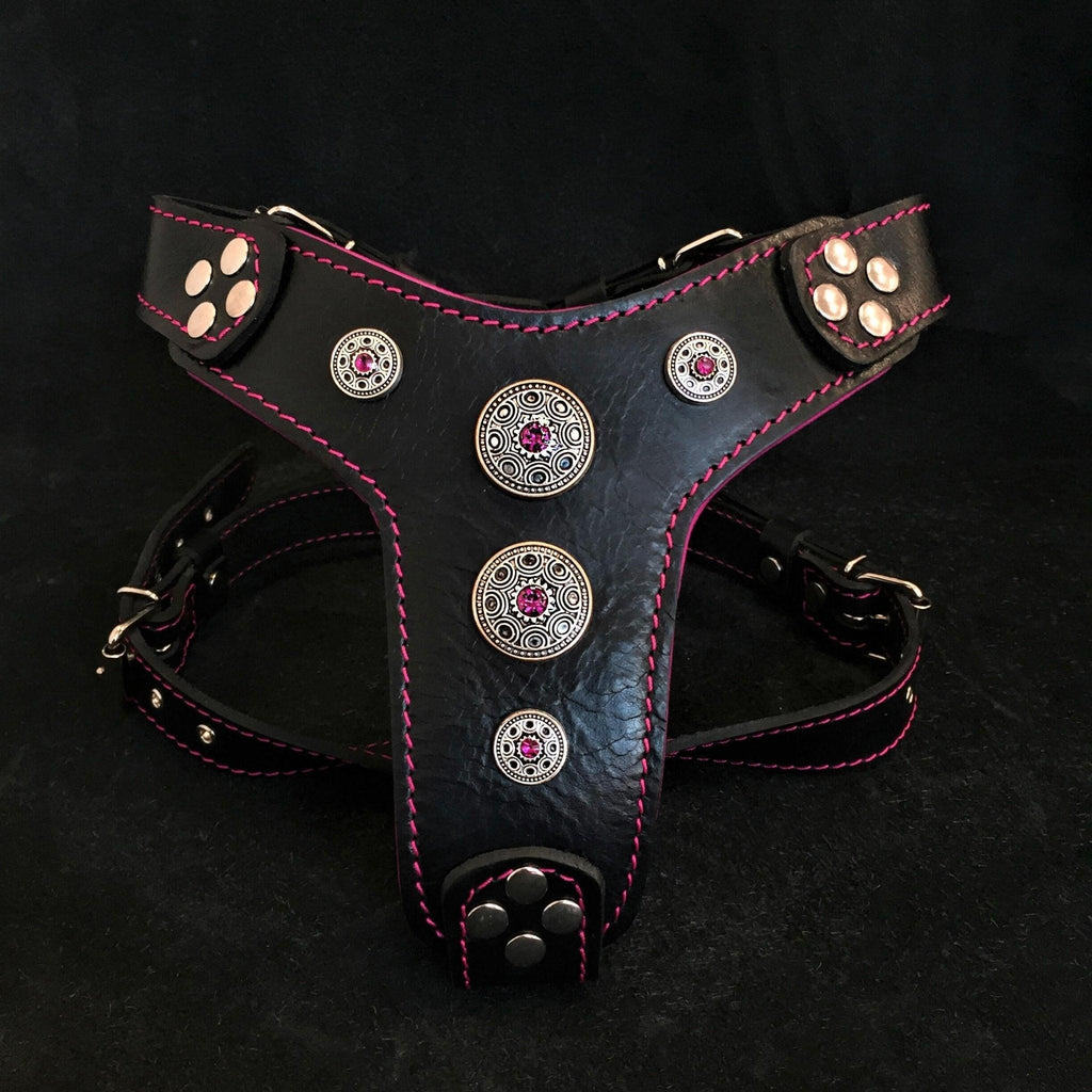 Bijou Harness — Black & Pink (Small to Medium)