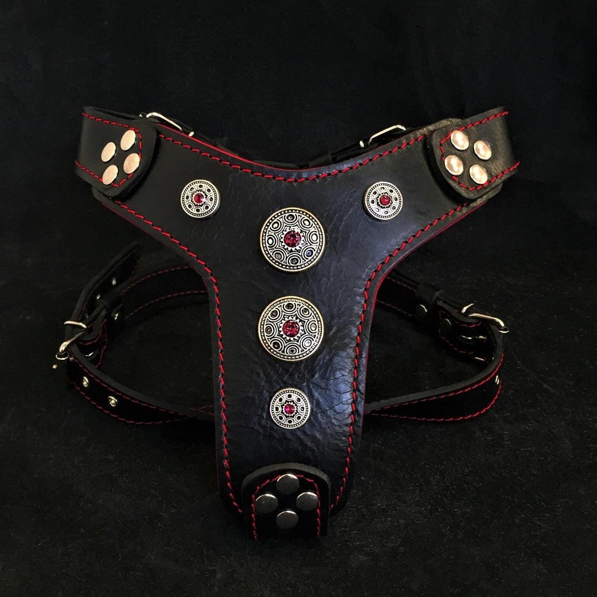Bijou Harness — Black & Red (Small to Medium)