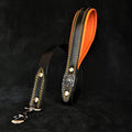 Eros Leather Leash — Black & Orange