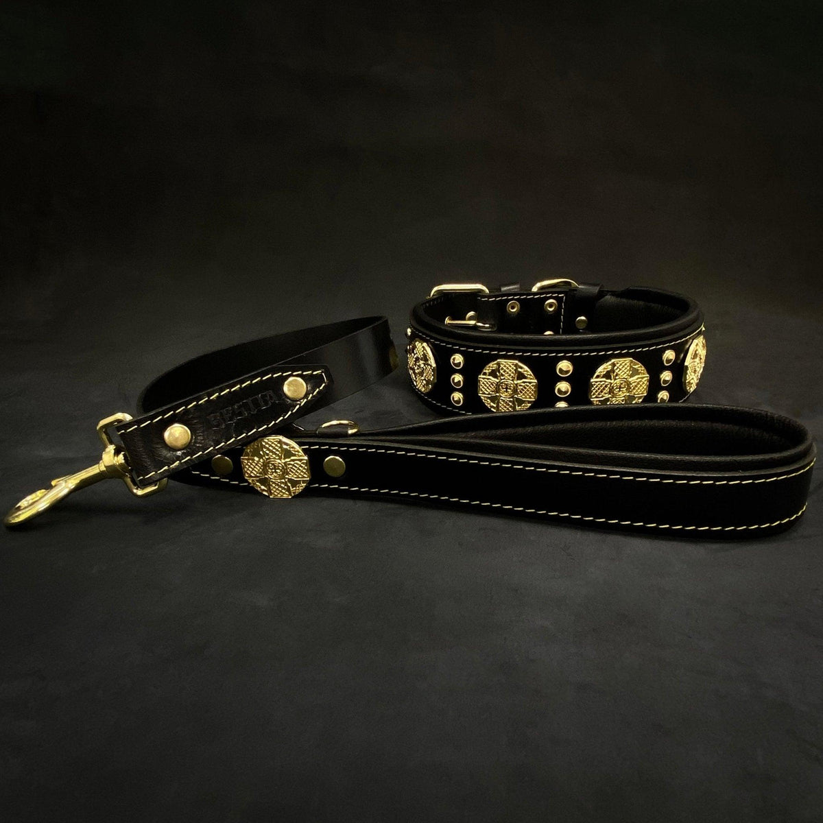Maximus Collar — Black & Gold (2.5 Inch)