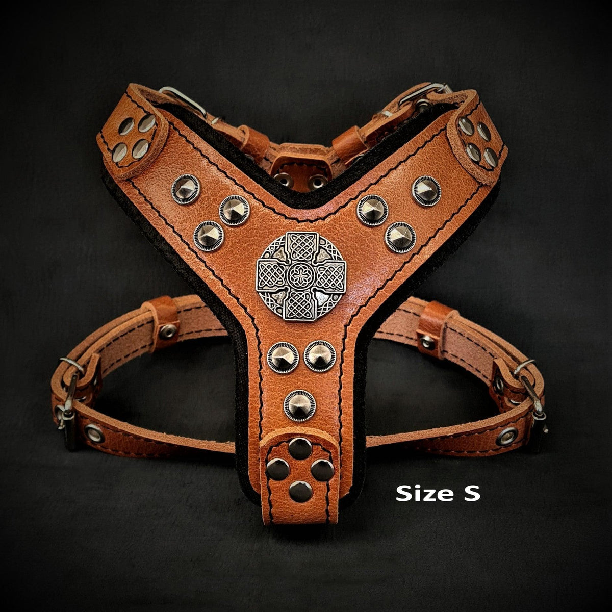 The ''Maximus'' harness brown & silver Small to Medium Size